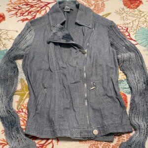 Alberto Makali - Zippered Jacket & Pockets W/ Mesh Sleeves - Blue - Size S